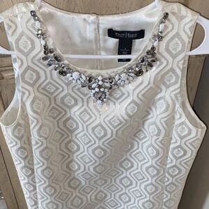 Like New White House Black Market Dress, keyhole back, beaded, size 4